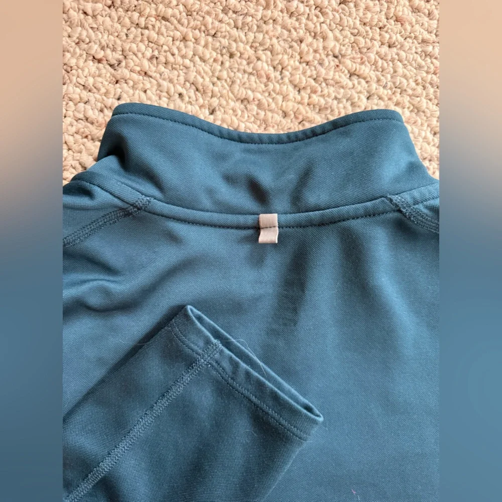 Nike Sweater Womens Adult Medium Teal Blue Quarter Zip Casual Logo drifit - Picture 5 of 5